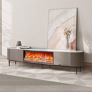 Contemporary Gray Electric Fireplace TV Stand with 3-Color LED Lights for 65 to 85-inch TVs